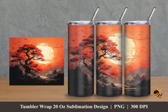 Beautiful Dusk Tumbler Wrap Sublimation Design 2 Product Image 1