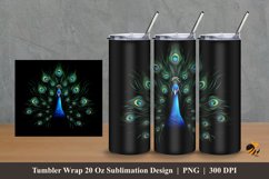 Peacock Queen Tumbler Wrap Sublimation Design 2 Product Image 1