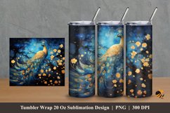 Fantasy Peacock Tumbler Wrap Sublimation Design 2 Product Image 1