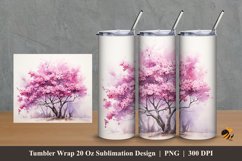 Bougainvillea Abstract Tumbler Wrap Sublimation Design 2 Product Image 1