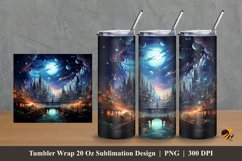 Futuristic City Tumbler Wrap Sublimation Design 2 Product Image 1