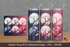 Sakura Illustration Tumbler Wrap Sublimation Design 2 Product Image 1