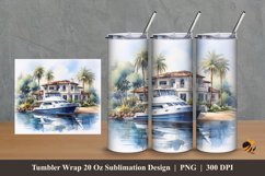 Beach Holiday Tumbler Wrap Sublimation Design 2 Product Image 1
