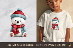 Winter Polar Bear DTF Sublimation Clipart Design 2 Product Image 1