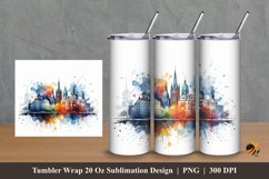 City Art Tumbler Wrap Sublimation Design 2 Product Image 1