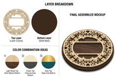 Floral Heart Circle Frame Laser Cut SVG Design Product Image 2