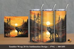 Wild Wolf Tumbler Wrap Sublimation Design 2 Product Image 1