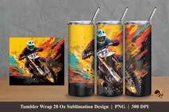 Motocross With Texture Tumbler Wrap Sublimation Design 2 Product Image 1