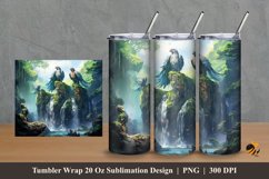 Big Bird Waterfall Tumbler Wrap Sublimation Design 2 Product Image 1