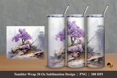 Hill Valley Flower Tumbler Wrap Sublimation Design 2 Product Image 1