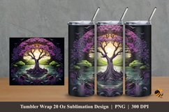 Violet Waterfall Tumbler Wrap Sublimation Design 2 Product Image 1