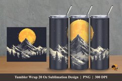 Peak And Moon Tumbler Wrap Sublimation Design 2 Product Image 1