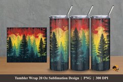 Colorful Pine Art Tumbler Wrap Sublimation Design 2 Product Image 1