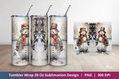 Adorable Snowman Winter Snow Tumbler Wrap Sublimation 2 Product Image 1