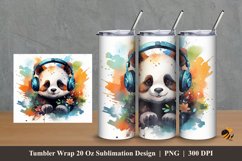 Baby Panda Tumbler Wrap Sublimation Design 2 Product Image 1
