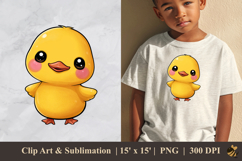 Cute Yellow Duck DTF Sublimation Clipart Design 2 Product Image 1