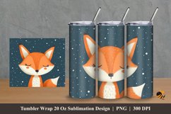 Scandinavian Fox Tumbler Wrap Sublimation Design 2 Product Image 1
