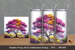 Big Tree Colorful Tumbler Wrap Sublimation Design 2 Product Image 1