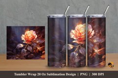 Unique Rose Tumbler Wrap Sublimation Design 2 Product Image 1