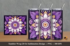 Floral Batik Tumbler Wrap Sublimation Design 2 Product Image 1