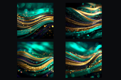 Glitter Digital Paper|Emerald Green Gold texture backgrounds Product Image 2