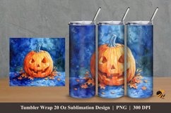 Painting Pumpkin Tumbler Wrap Sublimation Design 2 Product Image 1