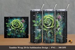 Graffiti Rose Tumbler Wrap Sublimation Design 2 Product Image 1