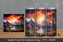 Volcanic Forest Tumbler Wrap Sublimation Design 2 Product Image 1