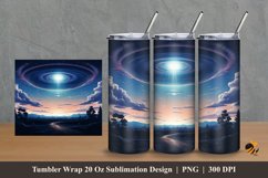 UFO at Sky Tumbler Wrap Sublimation Design 2 Product Image 1