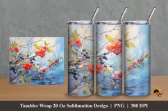 Berry Plant Tumbler Wrap Sublimation Design 2 Product Image 1