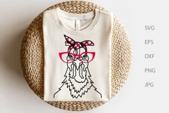 Chicken With Glasses And Bandana SVG, Farm Animal SVG Product Image 2