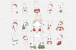 Christmas Bunny Bundle, Clipart, PNG Product Image 2