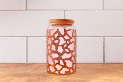 Cow Glass 16oz Glass Can Wrap SVG, Cowhide Can Glass Wrap. Product Image 6