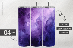 Dark Violet Watercolor Digital Papers - 04 Variations Product Image 2