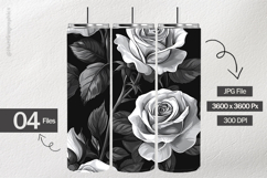 Black White Roses Digital Papers - 04 Variation Product Image 2