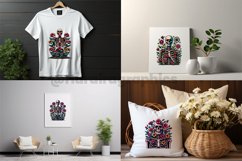 Floral Skull Clipart - 04 Variation Product Image 2