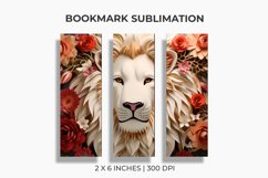 Lion With Floral Bookmark Sublimation Product Image 1