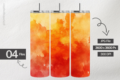 Orange Watercolor Digital Papers - 04 Variations Product Image 2
