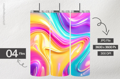 Vibrant Neon Swirl Digital Paper| Colorful Fluid Art Product Image 2