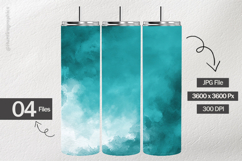 Teal Watercolor Digital Papers - 04 Variations Product Image 2