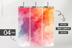 Light Coral Watercolor Digital Papers - 04 Variations Product Image 2