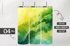 Chartreuse Watercolor Digital Papers - 04 Variations Product Image 2