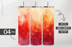 Orange Red Watercolor Digital Papers - 04 Variations Product Image 2