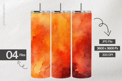 Dark Orange Watercolor Digital Papers - 04 Variations Product Image 2