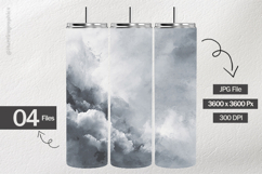 Gray Watercolor Digital Papers - 04 Variations Product Image 2