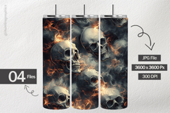Burning Skull Digital Papers - 04 Variation Product Image 2