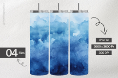 Navy Watercolor Digital Papers - 04 Variations Product Image 2