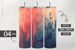 Dark Salmon Watercolor Digital Papers - 04 Variations Product Image 2