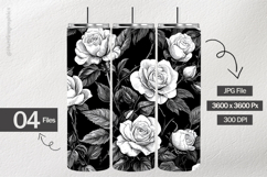 Black White Roses Digital Papers - 04 Variation Product Image 2