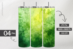 Lime Green Watercolor Digital Papers - 04 Variations Product Image 2